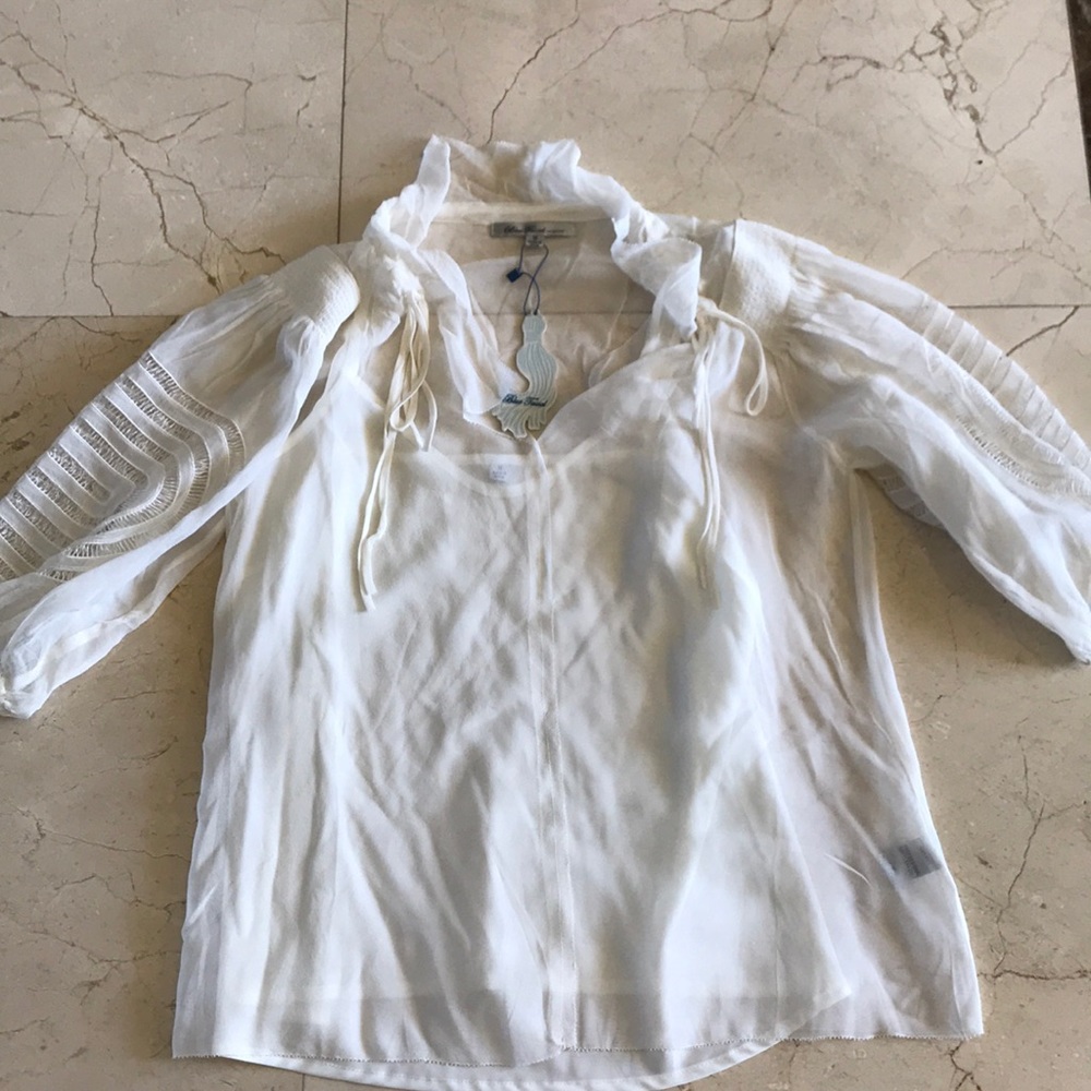 White silk top